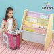 Bibliothèque à en bois compartiments pastel