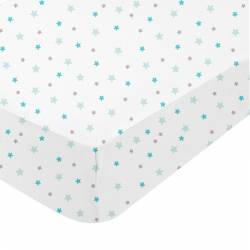 Drap housse en mousseline flocon l'ourson pour lit bébé