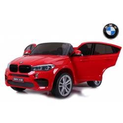voiture électrique pour enfant BMW X6 M rouge, siège cuir