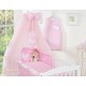 Parure de lit bébé deux coeurs rose