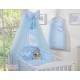 Parure de lit bébé deux coeurs bleu