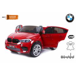 voiture électrique pour enfant BMW X6 M métallisée noire, siège cuir