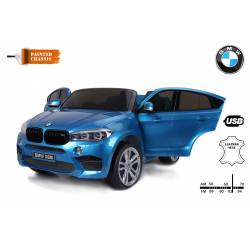 voiture électrique pour enfant BMW X6 M métallisée rouge, siège cuir