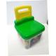 Fauteuil coffre vert avec briques Petit Pouce Factory