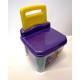 Fauteuil coffre violet avec briques Petit Pouce Factory