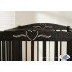 Lit bébé coeur brun + matelas