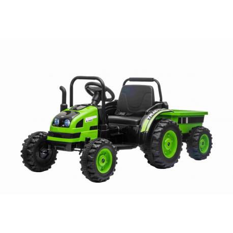 Tracteur électrique POWER avec remorque, vert