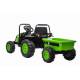 Tracteur électrique POWER avec remorque, vert