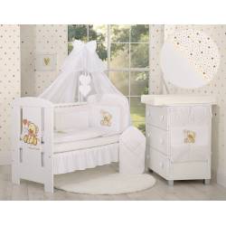 Parure de lit bébé complète ours teddy blanc