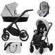 Poussette trio Ivento dove grey en cuir