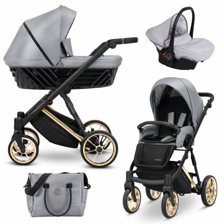 Poussette trio Ivento premium eco gray metalic