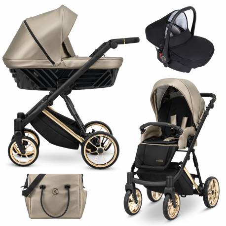 Poussette trio Ivento premium eco cappuccino metalic