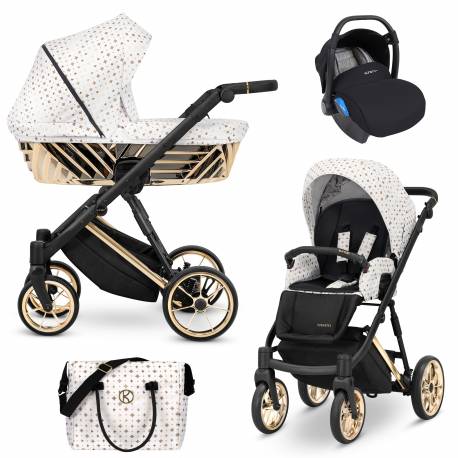 Poussette 4 en 1 Ivento premium glam white style