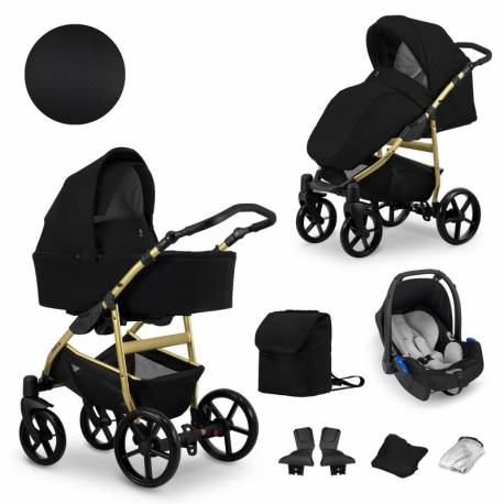 Poussette trio Mata châssis gold - 5 coloris