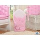Lit bébé chic rose pâle + parure 4 pièces