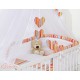 Parure de lit bébé deux coeurs rayée orange
