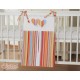 Parure de lit bébé deux coeurs rayée orange