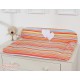 Parure de lit bébé deux coeurs rayée orange