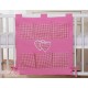 Parure de lit bébé deux coeurs fuschia vichy
