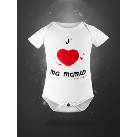 Body pour bébé en coton bio - j'aime ma maman